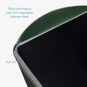 Tava pentru copt din fonta cu capac Navaris, tip cuptor olandez, pentru coacere si gatire, emailat, verde, 34x13x13 cm - Img 5