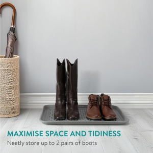 Tava pentru incaltaminte Navaris, set 3, 60 x 40 x 2.8 cm, din plastic, utilizare interior/exterior, Gri - Img 6
