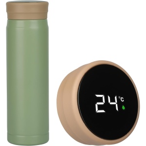 Termos cu Afisare Digitala, Belle Vous, Indicator de Temperatura Inteligent, Capac Etans, 280 ml, din Otel Inoxidabil, Verde