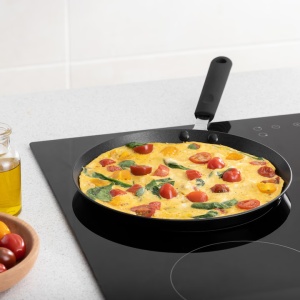 Tigaie pentru clatite Navaris, 26 cm, antiaderenta, margini joase, negru - Img 2