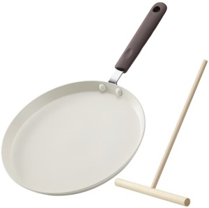Tigaie pentru clatite, Navaris, aluminiu, 26 cm, alb/negru