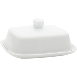 Untiera Belle Vous, din ceramica, cu capac, pentru 500 g unt, potrivita pentru frigider si microunde, 16.4 x 13 cm, Alb