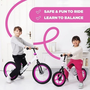 Bicicleta fara pedale Bixe, 16 inch, aluminiu, anvelope pneumatice, roz, 5-9 ani - Img 2
