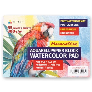 Bloc de desen, Tritart, A6, 300 g, 55 Foi, Alb