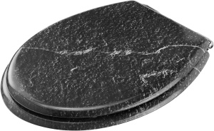 Capac toaleta Navaris, inchidere lenta, negru, 42.5x35.8x5.6 cm