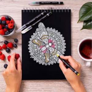 Carte de colorat, Colorya, Nacht Vol. II, Mandala, A4, Anti-stress, 30 pagini - Img 3