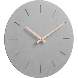 Ceas de perete Navaris, design modern minimalist, Ø 30.5 x 4.4 cm, mecanism silentios, Gri