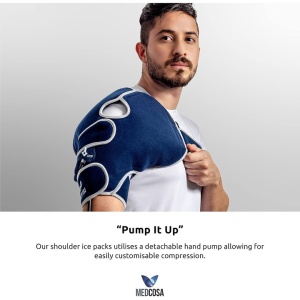 Compresa pentru Terapie Cald/Rece, Medcosa, pentru Umar, Gel Termic, Pompa Manuala, Reutilizabil, reduce Durerile, Inflamatiile si Umflaturile, Albastru - Img 4