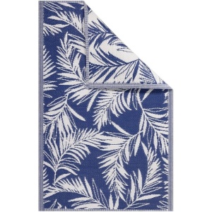 Covor pentru exterior JEMIDI, 120x180cm, polipropilena, rezistent la intemperii, usor de curatat, pentru balcon/terasa, Albastru inchis