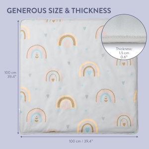 Covoras de joaca Luka & Lilly, Soft Baby, multicolor, 100x100 cm - Img 2