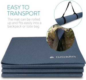Covoras de yoga pliabil Navaris, grosimea de 4 mm pentru, pilates, antrenament, sala, fitness, pliabil, anti-alunecare, 61x173 cm - Img 5