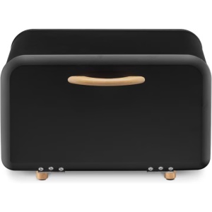 Cutie de paine din metal, Navaris, deschidere frontala, 35.2x23.5x23 cm, Negru, 51503.02.01 - Img 6