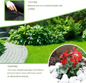 Folie agrotextil, antiburuieni, DAWIDU, permeabila, rezistenta la UV, 50 g/m2, 1m x 50m, 50 m², Negru, 50 de ancore galvanizate - Img 4