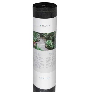 Folie agrotextila Navaris, antiburuieni, polipropilena, permeabila, rezistenta la UV, 100 g/m², 1 x 50 m, 50 m², Negru - Img 2