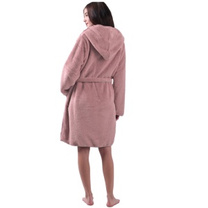 Halat de baie reversibil pentru femei Jemidi, M, Roz / Alb, Poliester, 55057.08.2 - Img 3