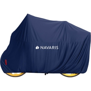Husa pentru bicicleta Navaris, impermeabila, poliester, cu catarama si orificiu antifurt pentru lacat, 200x120x75 cm, Albastru Inchis