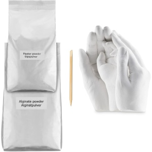 Kit mulaj 3D Navaris pentru amprenta maini/picioare, alginat si ipsos, pentru 3 maini adulte sau 4-5 maini copii, recipient 4.2 L, non-toxic, cadou decorativ - Img 6