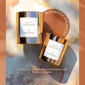 Lumanare parfumata Benevolence LA, eucalipt si portocala, 227 g, sticla rose gold, ardere 45 ore - Img 6