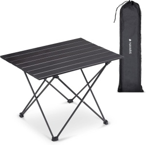 Masa de camping pliabila Navaris, Geanta de transport, Aluminiu, Negru, 45382.01 - Img 2