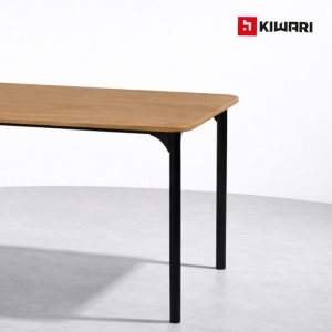 Masa Kiwari® Arno, MDF si Metal, Design Modern, 110×70×75 cm, Lemn Deschis & Negru - Img 8