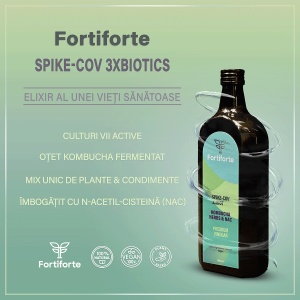 Otet balsamic SPIKE-COV 3xBIOTICS KOMBUCHA, HERBS & NAC PREMIUM VINEGAR, Fortiforte, 500ml - Img 3