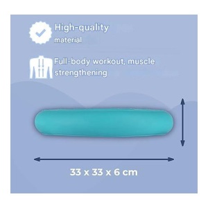 Perna pentru echilibru Everest Fitness, ortopedica, gonflabila, cu pompa, Ø33 cm, Turcoaz - Img 6