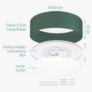 Plafoniera LED Navaris, 22W, cu telecomanda, temperatura si intensitate reglabile, diametru 40 cm, Verde - Img 6