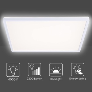 Plafoniera LED Navaris, 22W, dimabila 3 trepte, alb, 42x42cm - Img 3