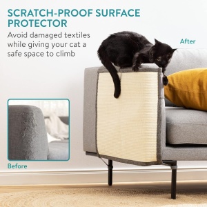 Protectie impotriva zgarieturilor pentru Pisici, 50x70 cm, Sisal, Gri, 47363.01 - Img 5