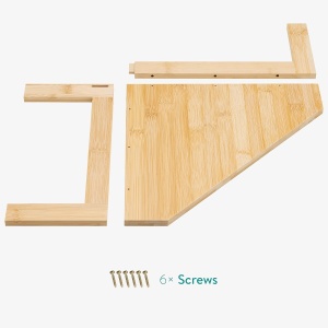 Raft coltar Navaris, 30x30x15 cm, pentru colt de blat sau dulap, negru, bambus - Img 2