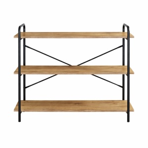 Raft Kiwari® Triv, 3 polite, 80×34×80 cm, MDF si Metal, Design Modern Industrial, Negru & Stejar - Img 8
