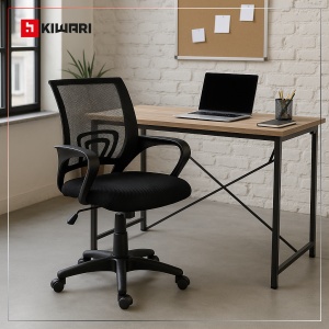 Scaun Birou Kiwari® Taro, Spatar din Mesh si Sezut Confortabil, Reglabil pe Inaltime, Baza Nylon, Ergonomic, Capacitate 120 kg, Negru - Img 5