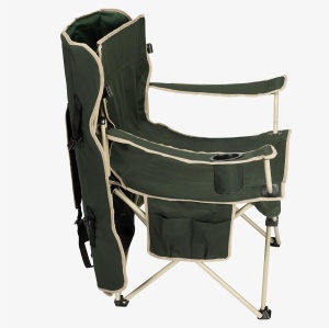 Scaun de camping Navaris, pliabil, cu parasoloar, cotiere si suport pentru pahar, 52 x 52 x 130 cm, material Oxford 600D, Verde