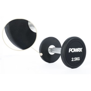 Set 2 gantere, POWRX, 2x2.5 Kg, premium, din cauciuc, cu maner cromat - Img 5