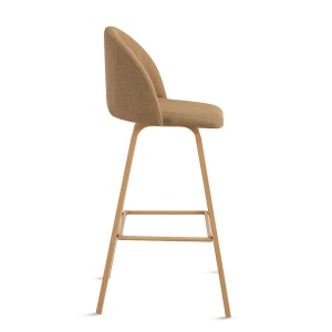 Set 2 scaune Bar/Bucatarie Kiwari® Tan, Inaltime 75 cm, Sezut Tapitat cu Material Textil, Picioare Metalice Aspect Lemn, Design Modern Bucatarie/Dining, Capacitate 120 kg, Maro - Img 10