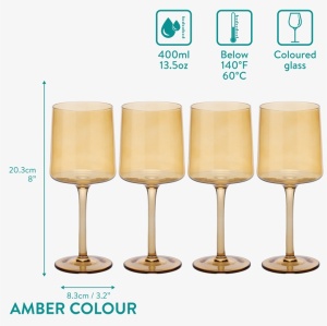 Set 4 pahare Vin Navaris, 400 ml, cu picior, auriu, design modern, 56212.06 - Img 2