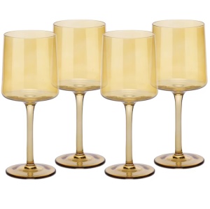 Set 4 pahare Vin Navaris, 400 ml, cu picior, auriu, design modern, 56212.06 - Img 5