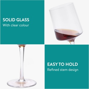 Set 4 Pahare Vin Navaris, 400 ml, cu picior, design modern, transparent, 56212.03 - Img 8