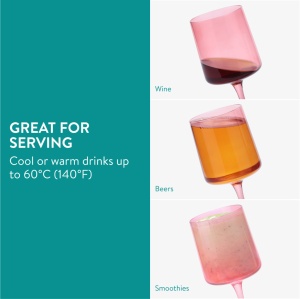 Set 4 Pahare Vin Navaris, 400 ml, cu picior, roz, design modern, 56212.04 - Img 8