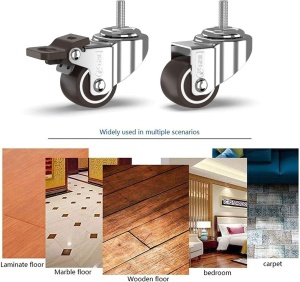 Set 4 roti pivotante GBL, 25 mm, argintiu/negru, sarcina maxima 40 kg, sistem de franare - Img 9