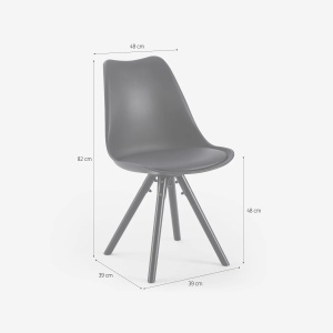 Set 4 scaune, AHD, modern pentru sufragerie si bucatarie, in stil nordic, Dorva, ALB - Img 3