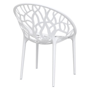 Set 4 scaune Kiwari® Leaf, design decorativ, material PP, pentru interior si exterior, alb - Img 2