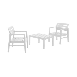 Set mobilier terasa/gradina, Progarden, Lombok, 3 piese, polipropilena, 2 scaune 63x58x74 cm, masa 74x55x38 cm, fara perne
