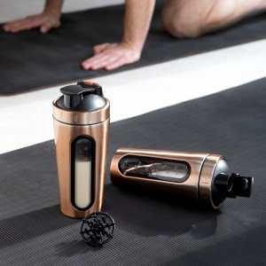 Shaker pentru proteine din otel inoxidabil Navaris, 750 ml, Gold, 52703.2.27 - Img 3