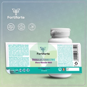 Supliment alimentar TRIBULUS TERRESTRIS Xforce Muscular MASS, Fortiforte, 60 capsule - Img 5