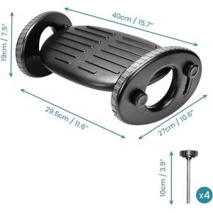 Suport ergonomic pentru picioare, Belle Vous, 40 x 27 x 19 cm, reglabil, antiderapant, Negru - Img 2