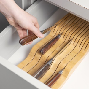 Suport tacamuri Navaris din bambus, 40x15x5 cm, pentru 13 cutite, 54667.01 - Img 3