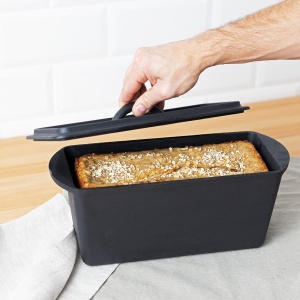 Tava copt paine Navaris, 34 cm, fonta, cu capac, pentru paine traditionala, 52635.01 - Img 5