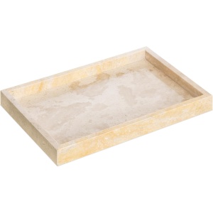 Tava decorativa Navaris din travertin, 30x20x3cm, bej, design elegant