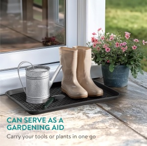 Tava pentru incaltaminte Navaris, set 3, 60 x 40 x 2.8 cm, din plastic, utilizare interior/exterior, Negru - Img 7